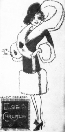 Cartoon of Elsie Carlisle in “The Encore” (February 18, 1926, three months before she began her recording career)