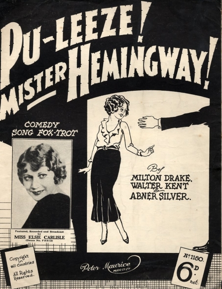 "Pu-leeze! Mister Hemingway" Sheet Music featuring Elsie Carlisle's photograph