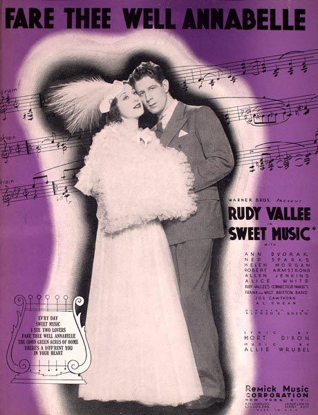 "Fare Thee Well, Annabelle" sheet music featuring Rudy Vallée and Ann Dvorak