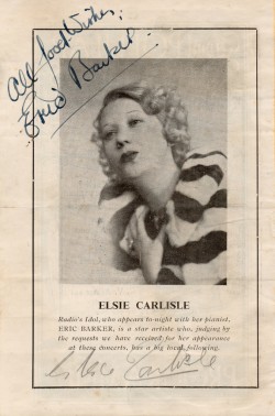 Elsie Carlisle on a 1940 concert program