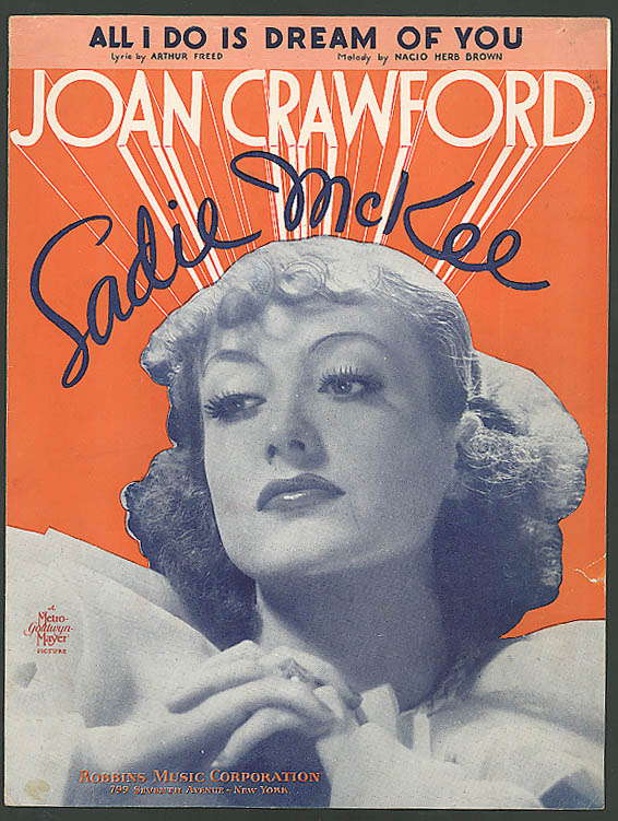 "All I Do Is Dream of You" sheet music featuring Joan Crawford