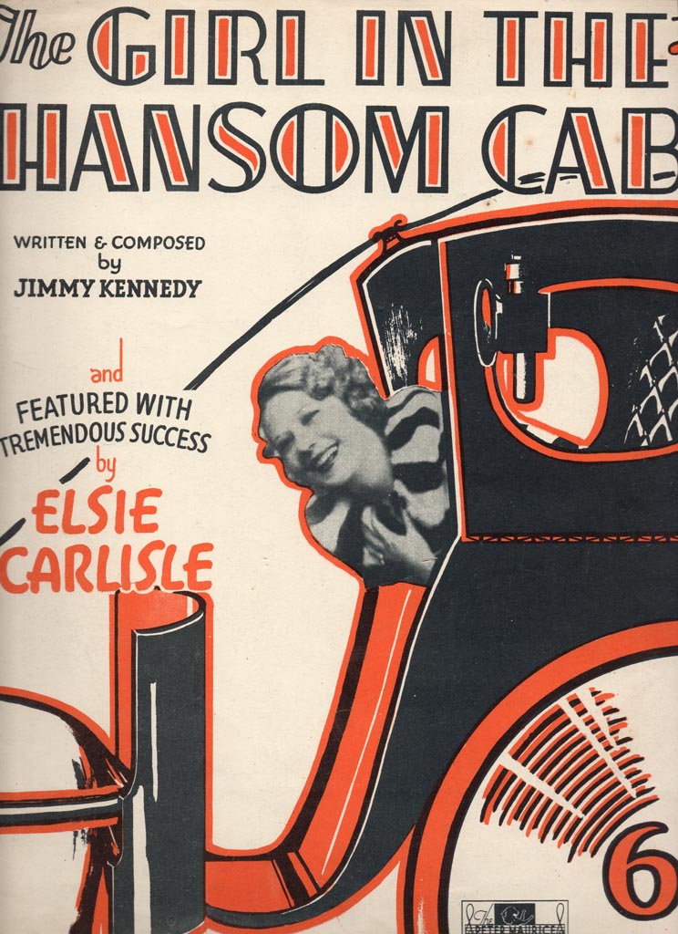 "The Girl in the Hansom Cab." Sheet music featuring Elsie Carlisle's image (1937).