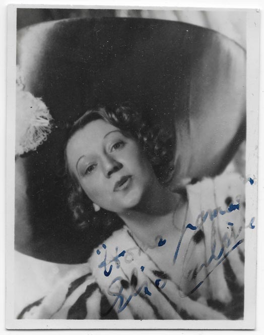 A photograph of Elsie Carlisle, signed "Home, James - Elsie Carlisle"