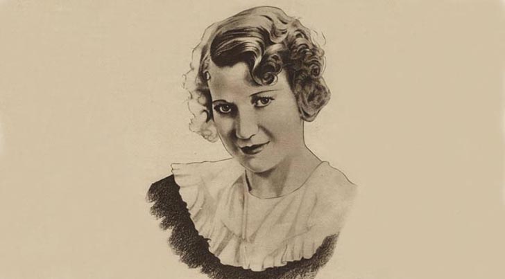 Radio Pictorial sketch of Elsie Carlisle by Walter Scott