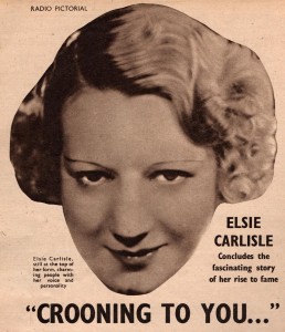 "Head shot" from a 1937 Radio Pictorial interview with Elsie Carlisle