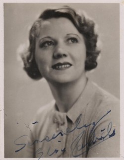 Small signed photograph of Elsie Carlisle (1936 or earlier; this photograph appears on the sheet music for the 1936 Billy Hill song "The Glory of Love")