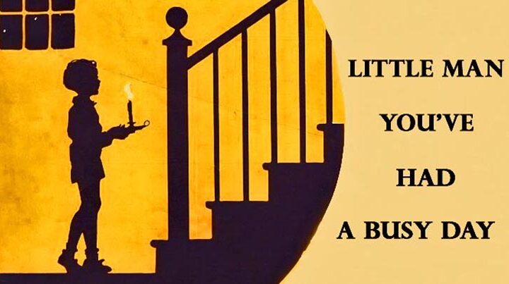 "Little Man, You've Had a Busy Day." Based on a detail from original sheet music.