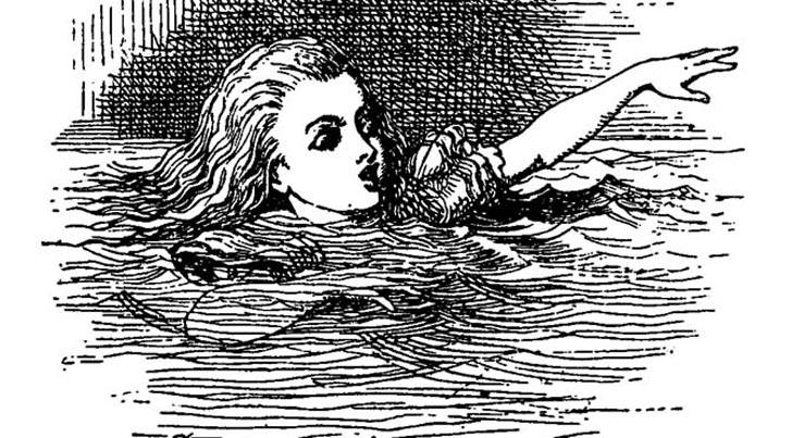 "Deep Water" featured image. Detail from John Tenniel's illustration of the Pool of Tears in Lewis's Carroll's "Alice's Adventures in Wonderland."