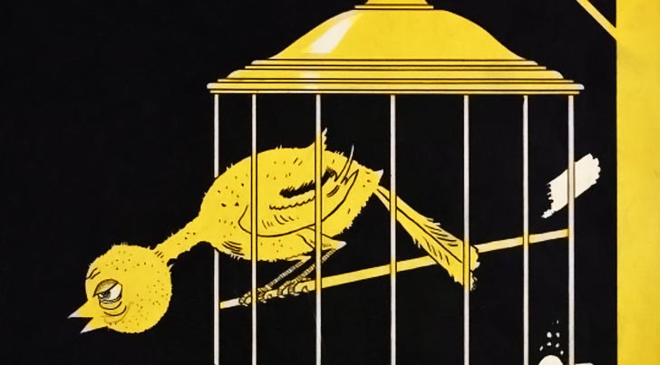 "My Canary Has Circles Under His Eyes" featured image. Detail from original sheet music.